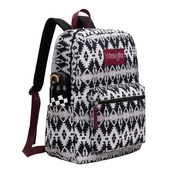 Wrangler Handbags - Wrangler Aztec Print Black Backpack